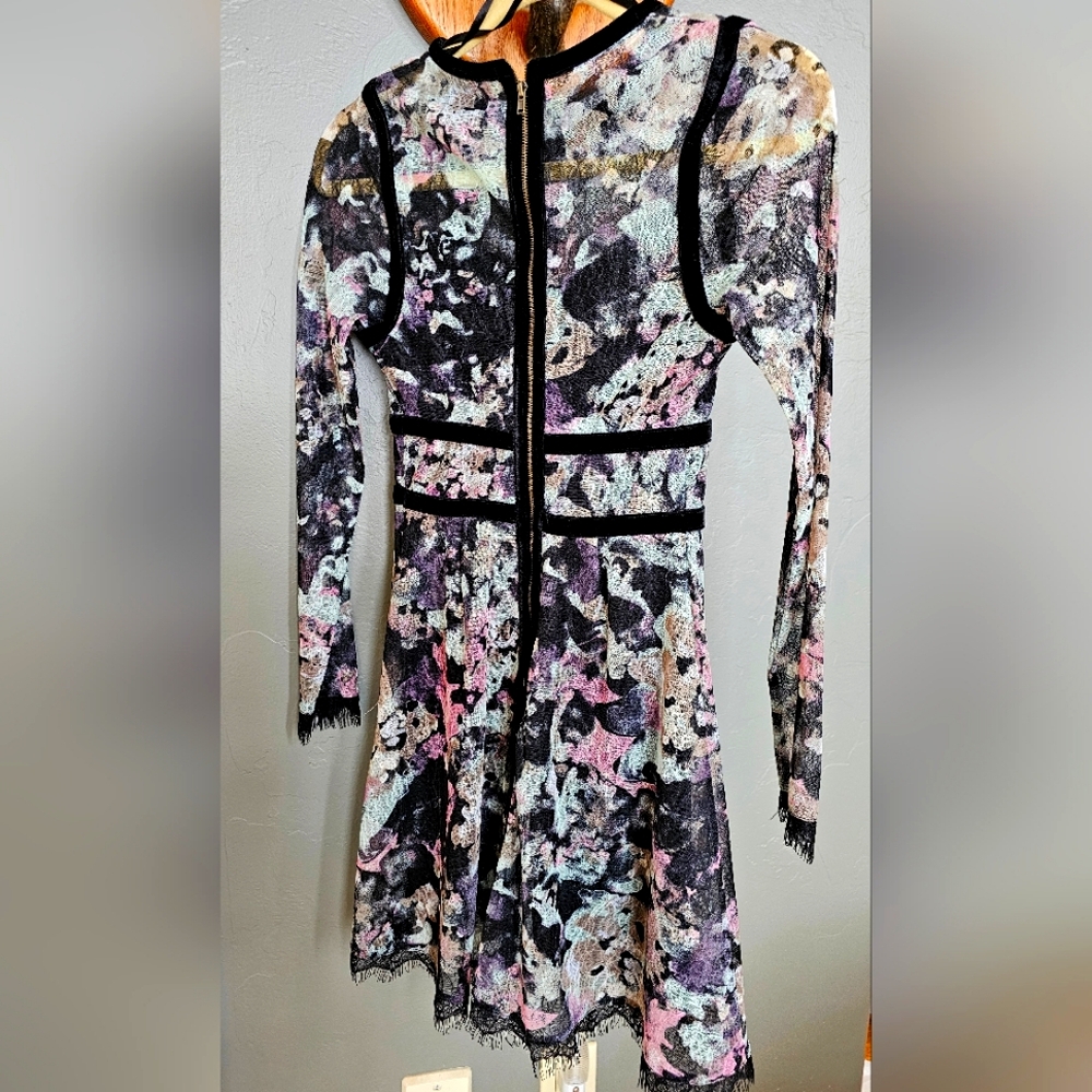 Boutique dress Sz S sheer spandex material with shape lining